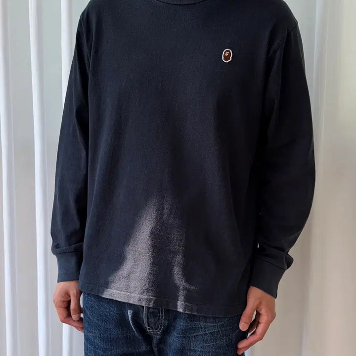 [BUNJANG] BAPE One Point Long Sleeve T-shirt / [L]베이프 원 포인트 롱 슬리브