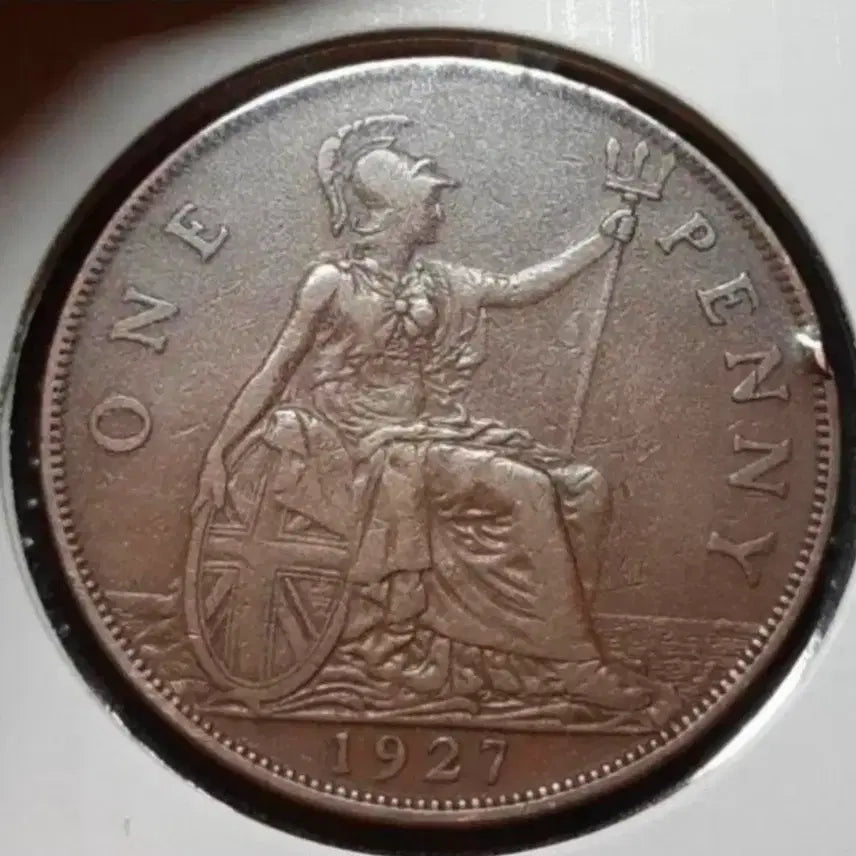 [BUNJANG] 1927 Great Britain King George V 1 Penny Coin / 영국 1927년 조지5세 1페니.외국주화.주화 화폐 동전