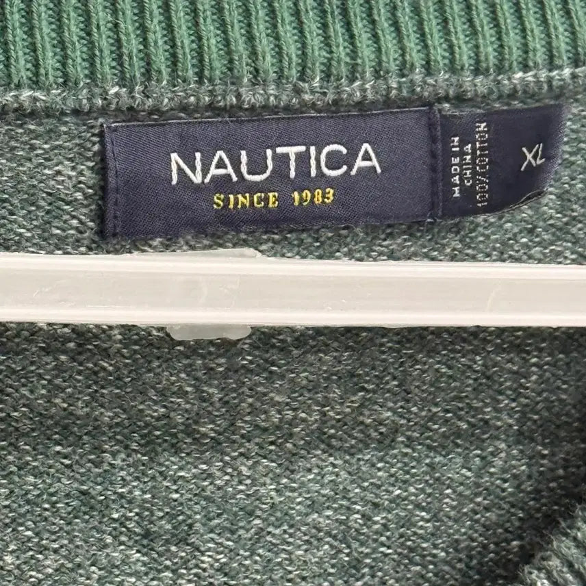 [BUNJANG] Nautica V-Neck Cable Knit Sweater Grey XL / 노티카 브이넥 꽈배기 니트 그레이 (XL)