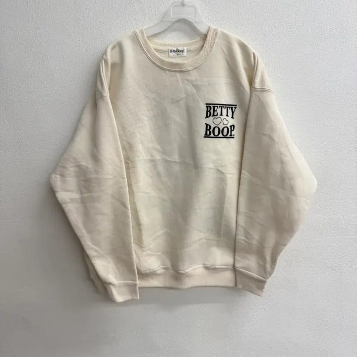 [BUNJANG] Betty Boop Ivory Printing Sweatshirt (M) / 베티붑 아이보리 프린팅 맨투맨 (M)