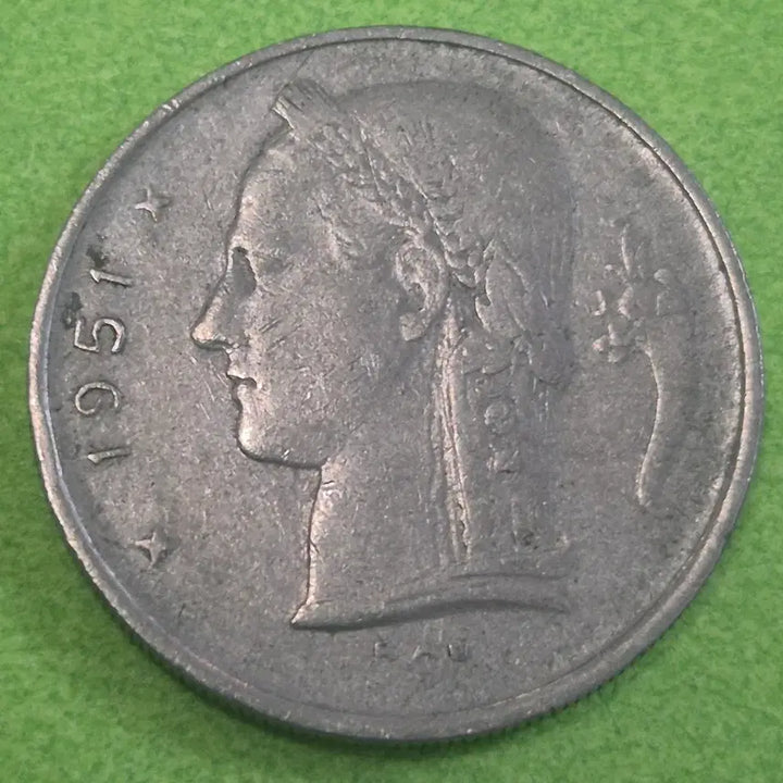 [BUNJANG] 1951 Belgium 1 Franc Coin M3629 / 1951 벨기에 1프랑 동전 M3629