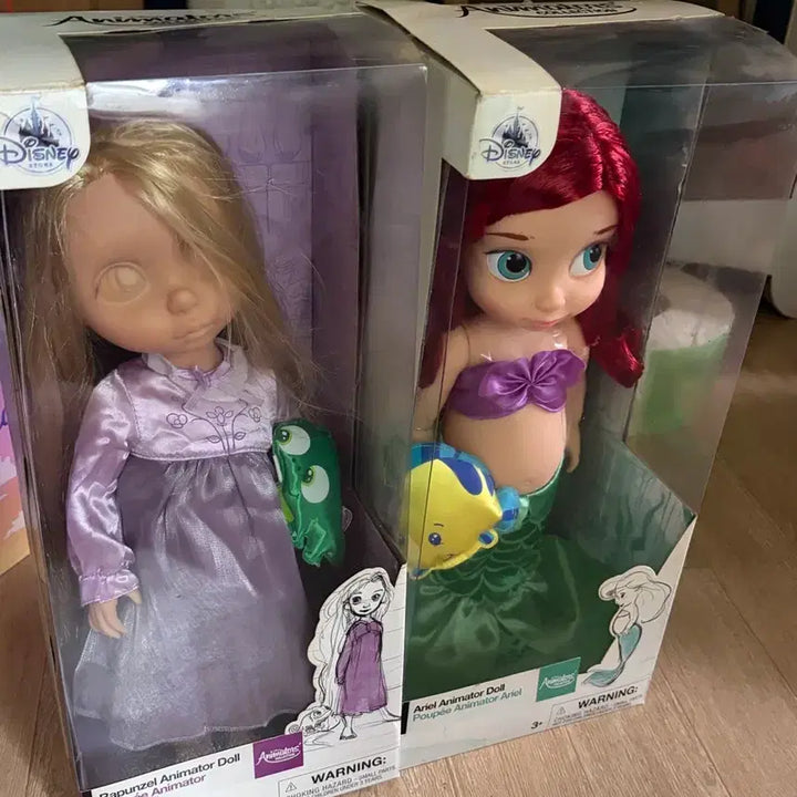 [BUNJANG] Disney Princess Baby Doll - Ariel &amp; Rapunzel / 디즈니랜드 베이비돌 인형 / 인어공주 에리얼 라푼젤