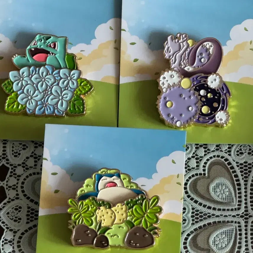 [BUNJANG] Pokemon Pins - Mewtwo, Lugia, Bulbasaur, Snorlax / 이삭토스트 포켓몬뱃지 뮤츠 루기아 이상해씨 잠만보