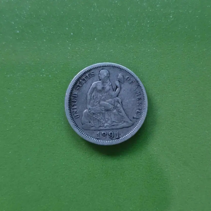 [BUNJANG] 1891 USA Liberty Seated Dime Silver Coin / 1891 미국 시티드리버티 다임 은화