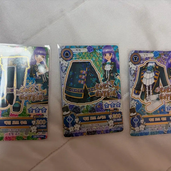 [BUNJANG] Aikatsu! Rika Sumire Yurika Roli Gothic Card Set / 아이엠스타 아이키츠 카드 리라 스미레 유리카 로리고딕 판매