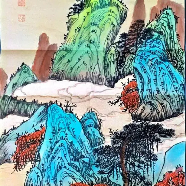 [BUNJANG] Tang Yin "Cuiwei Shanse" Landscape Painting, Ming Dynasty / 당인 필 취미산색도 산수화 육필 그림 고서화 중국골동품 고미술품 수집품