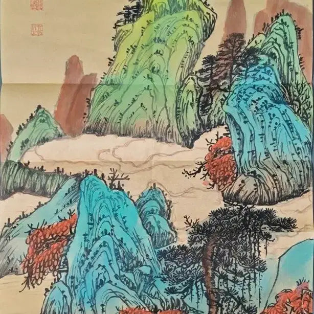 [BUNJANG] Tang Yin "Cuiwei Shanse" Landscape Painting, Ming Dynasty / 당인 필 취미산색도 산수화 육필 그림 고서화 중국골동품 고미술품 수집품