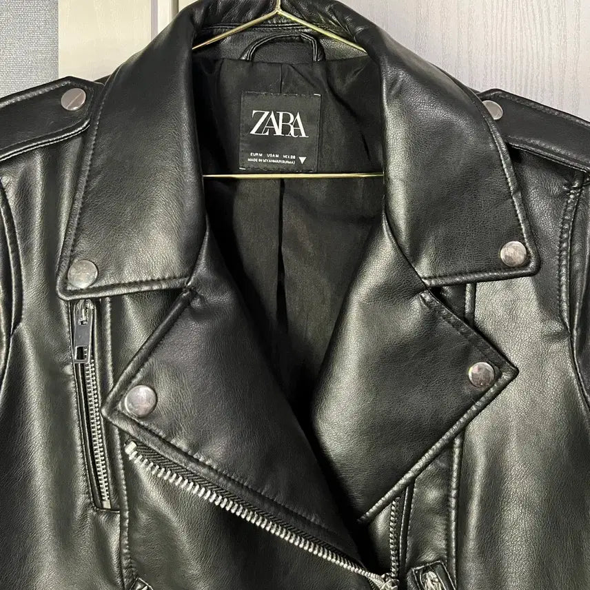 [BUNJANG] Zara Leather Rider Jacket Black / 자라 가죽 라이더 자켓 블랙