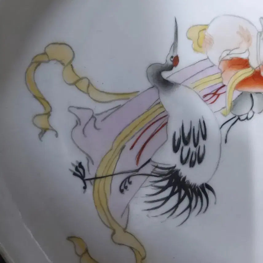 [BUNJANG] Qing Dynasty Daoguang Period Celadon Porcelain Bowl with Figures and Cranes / 청.도광제.기물/분채.천상녀문.반