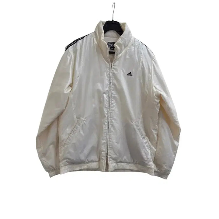 [BUNJANG] Adidas Three-Stripes Two-Way Lightweight Down Jacket Ivory (M) / [프립]M/아디다스 삼선 투웨이 경량패딩 아이보리