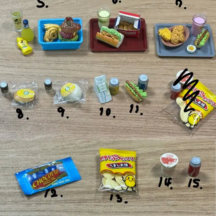 [BUNJANG] Re-Ment Miniature Food Series - Pizza, Hamburgers, Snacks, Convenience Store Meals, Drinks / (낱개판매)식완 리멘트 피자,햄버거,간식,편의점도시락,음료등등 미니어처