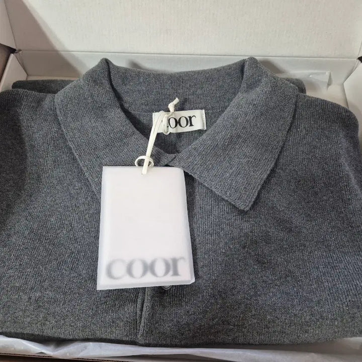[BUNJANG] COOR Compact Sandy Polo Knit Charcoal Gray XL / 26ss 쿠어 컴팩트 샌디 폴로 니트 차콜그레이 XL