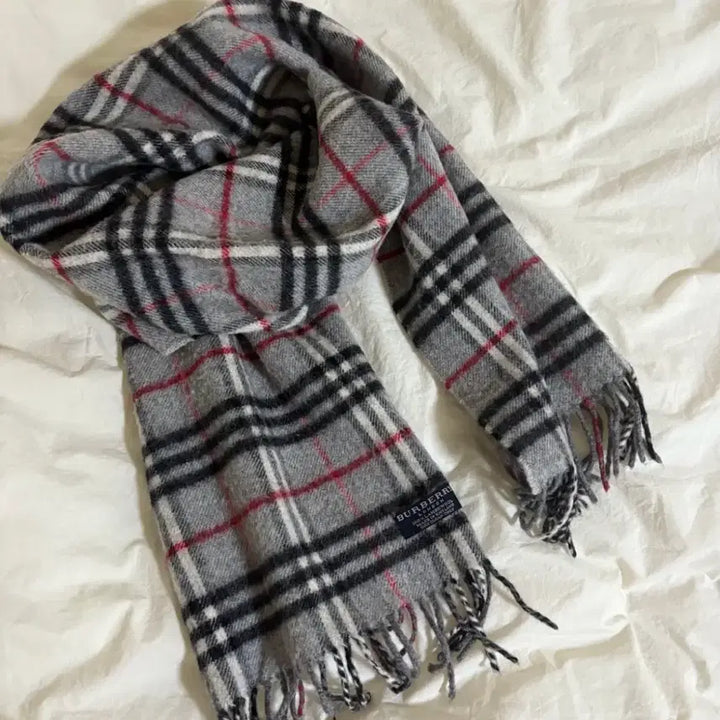 [BUNJANG] Burberry Lambswool Grey Check Muffler / 버버리 램스울 그레이 체크 머플러
