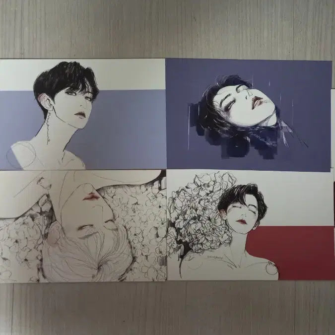 [BUNJANG] Baekhyun Fan Art Book, Postcards, Stickers Bundle Set / 백현 팬아트북, 팬아트엽서, 스티커