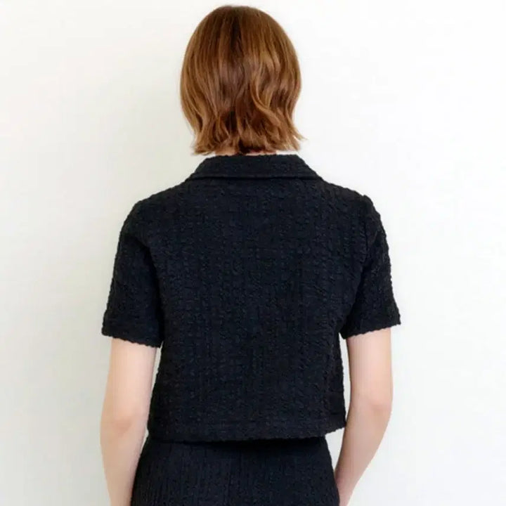 [BUNJANG] LOOKAST Britney Crop Wrinkle Blouse Black / 룩캐스트(LOOKAST) 브리트니 크롭 윙클 블라우스 55