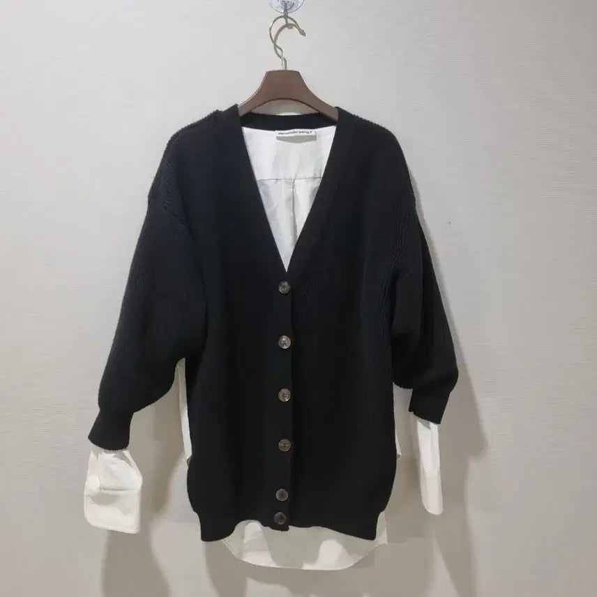 [BUNJANG] Alexander Wang T Layered Shirt Cardigan Navy/White XS / 알렉산더왕 T 레이어드 셔츠 가디건  (국내정품)