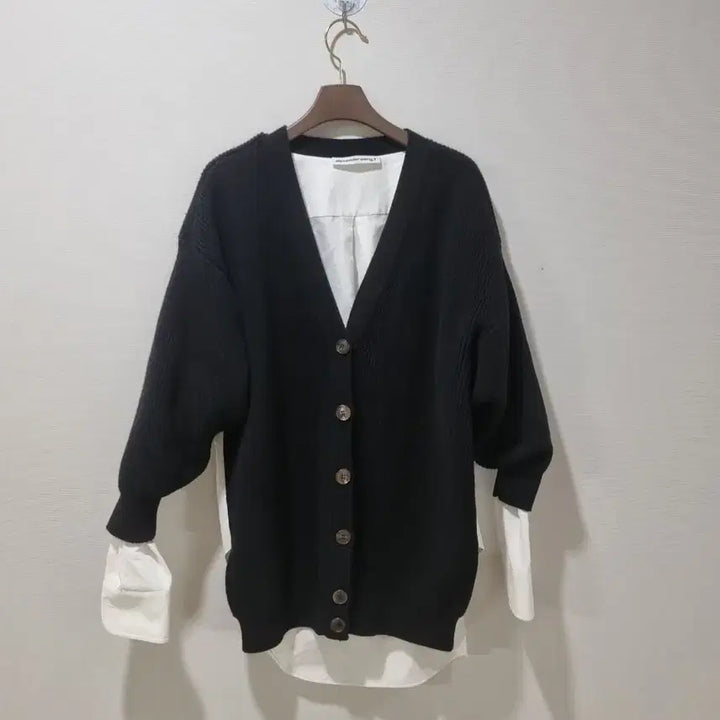 [BUNJANG] Alexander Wang T Layered Shirt Cardigan Navy/White XS / 알렉산더왕 T 레이어드 셔츠 가디건  (국내정품)