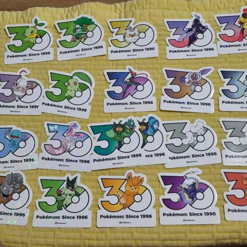 [BUNJANG] Pokemon 30th Anniversary Logo Sticker Set / 30주년 로고스티커 님피아 파밀리쥐 히스이 조로아 오거폰 파라블레이즈 등