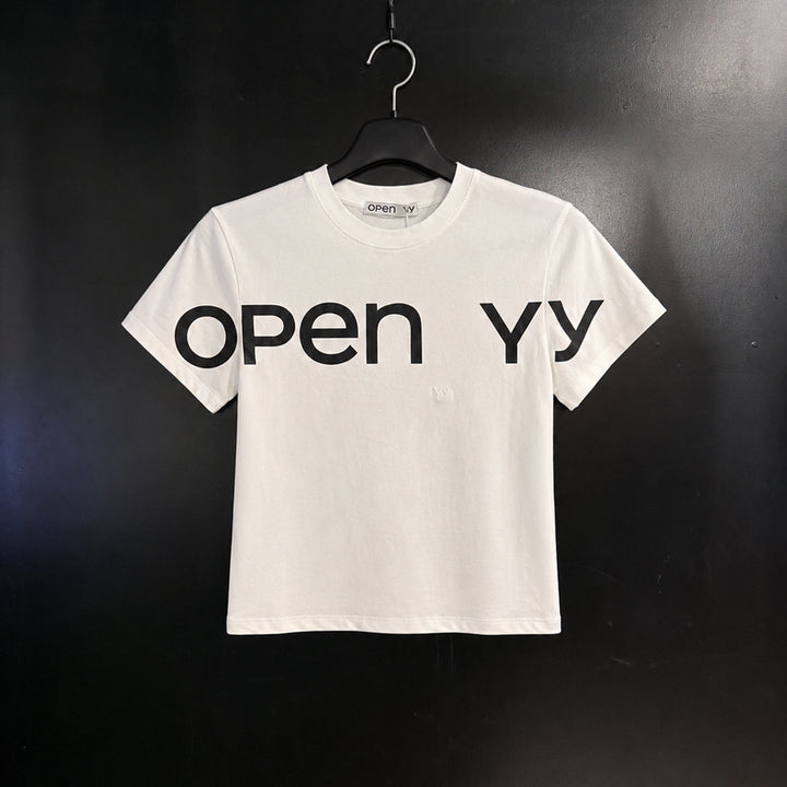 [BUNJANG] YY Crop Short Sleeve T-Shirt Size 2 / 오픈 YY 크롭 반팔