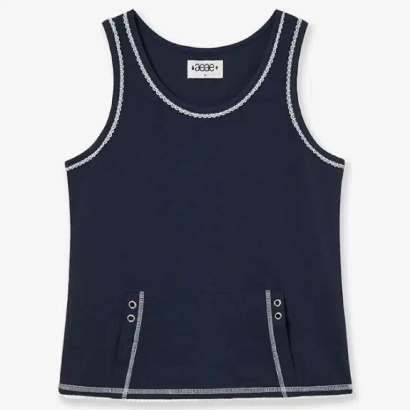 [BUNJANG] Aeae Lace Sleeveless Navy / Aeae 레이스 슬리브리스 네이비