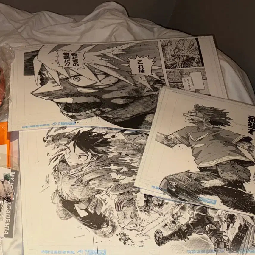 [BUNJANG] My Hero Academia Original Art Exhibition Digital Manuscript 3-Piece Set / 나히아 히로아카 원화전 디지털 원고 3장 세트