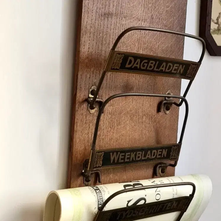 [BUNJANG] Vintage Dutch 3-Tier Wooden Magazine Rack / [유럽 고전빈티지] 카페감성소품 원목 네덜란드 3단 매거진랙