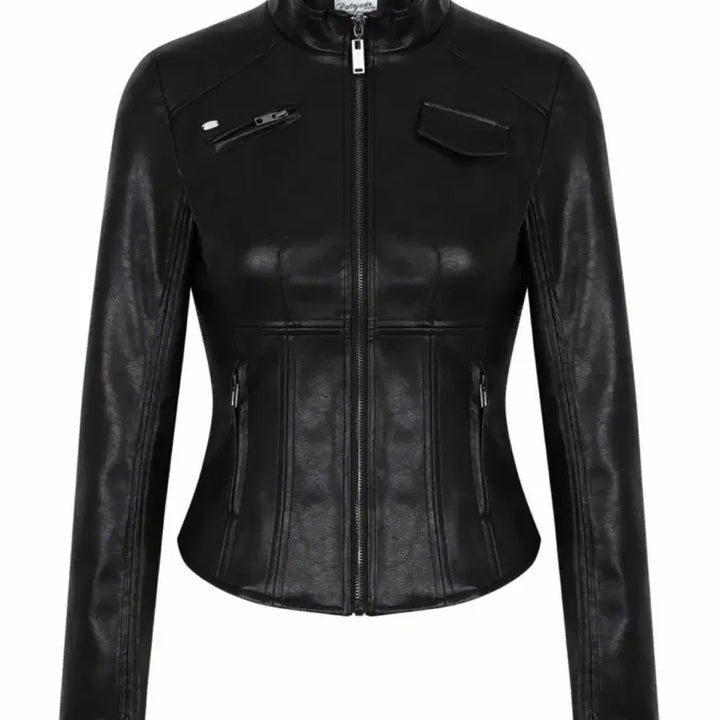 [BUNJANG] Pale Jade Slim Leather Biker Jacket Black Size 2 / (택O)페일제이드 슬림 레더 바이커 자켓 블랙 2사이즈