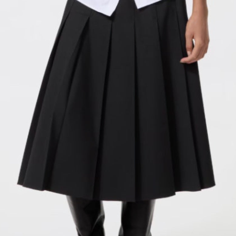 [BUNJANG] Uniqlo Wide Pleated Skirt Black XS / 유니클로 와이드 플리츠 스커트 블랙 XS 택달린 새제품