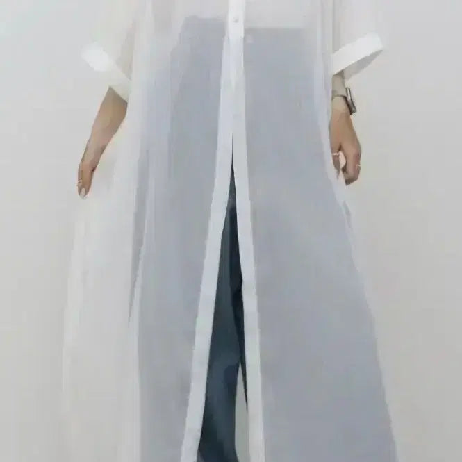 [BUNJANG] Treeming Bird Sheer Long Shirt Robe / 새상품)트리밍버드 시스루 롱셔츠 로브
