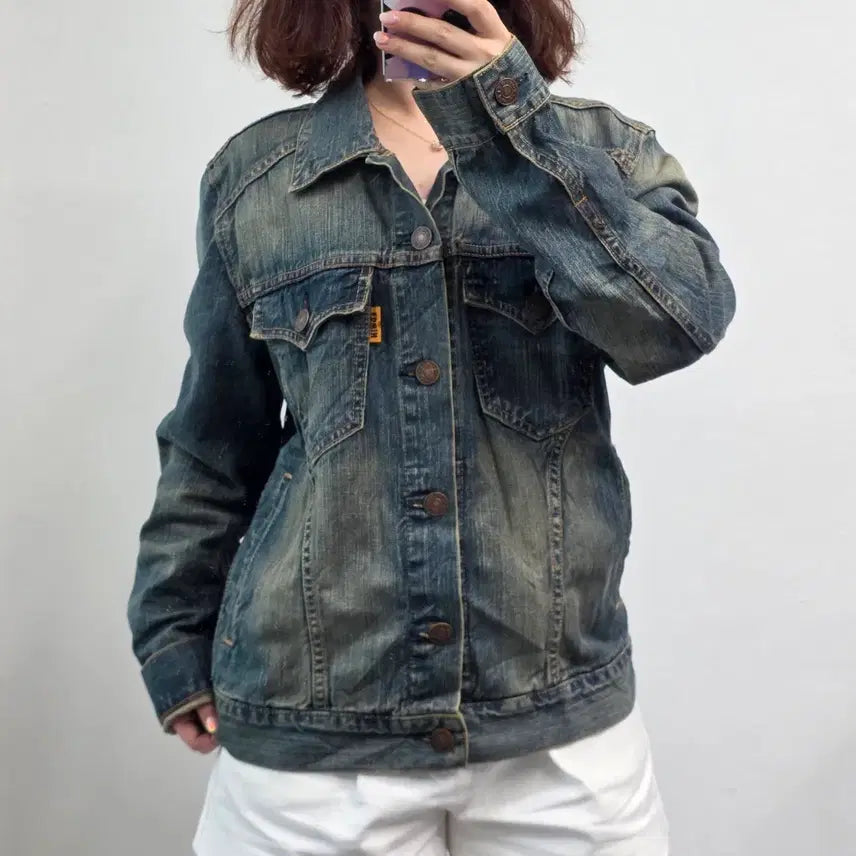 [BUNJANG] Edwin Washed Denim Jacket Blue Jacket / [프립]L/에드윈 워싱 데님자켓 청자켓