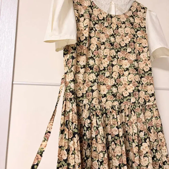 [BUNJANG] Vintage Rose Pattern Long Dress / 빈티지 장미원피스