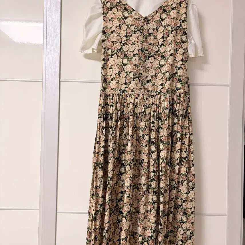 [BUNJANG] Vintage Rose Pattern Long Dress / 빈티지 장미원피스
