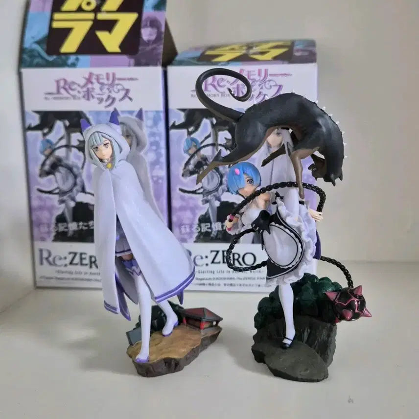 [BUNJANG] Re:Zero Emilia Rem Petit Rama Mini Figure Bundle Set / 리제로 에밀리아 렘 쁘띠라마/푸치라마 미니 피규어 일괄