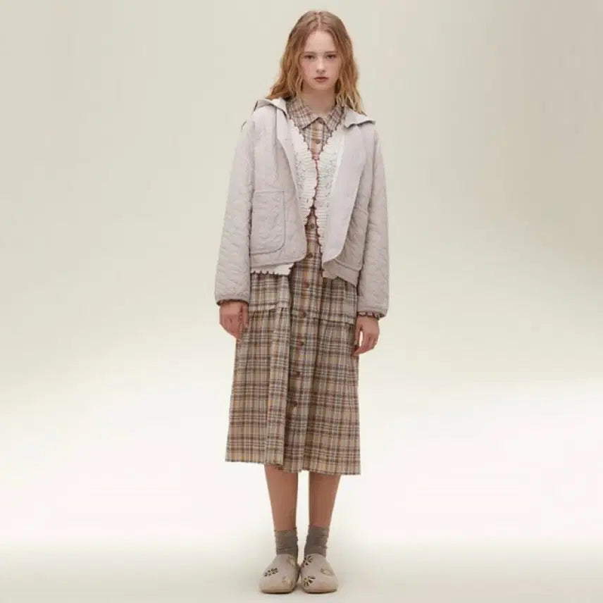 [BUNJANG] Thursday Island Heart Quilting Jacket Beige S / 써스데이아일랜드 하트 퀼팅 자켓 S