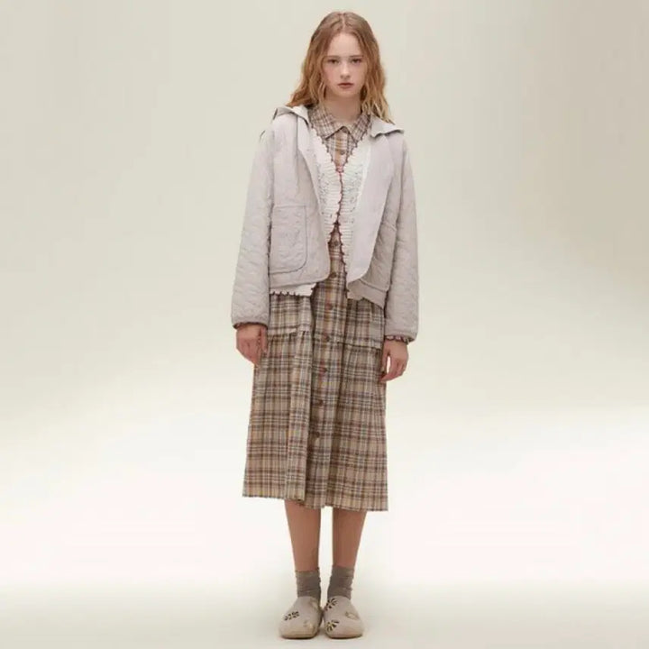 [BUNJANG] Thursday Island Heart Quilting Jacket Beige S / 써스데이아일랜드 하트 퀼팅 자켓 S