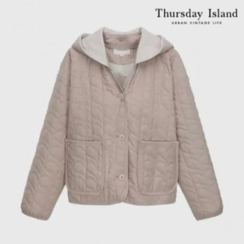[BUNJANG] Thursday Island Heart Quilting Jacket Beige S / 써스데이아일랜드 하트 퀼팅 자켓 S