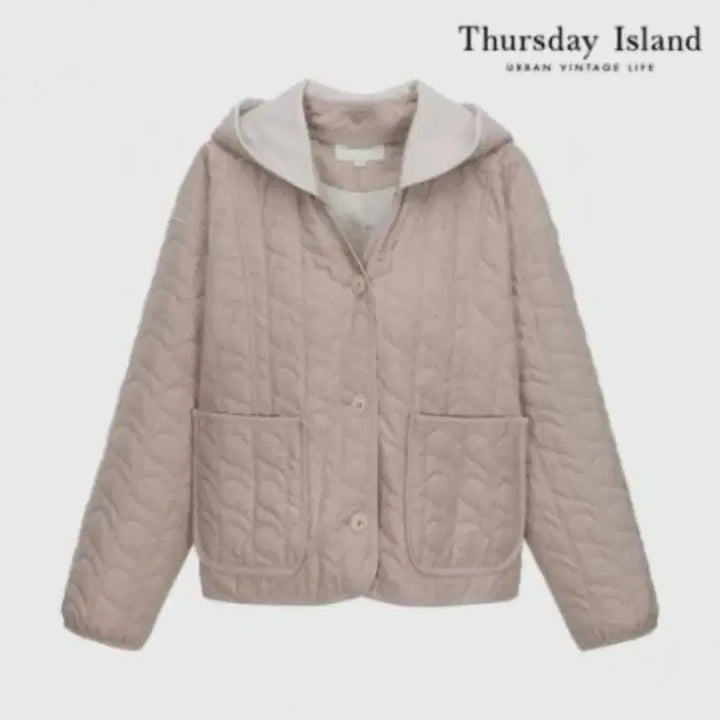 [BUNJANG] Thursday Island Heart Quilting Jacket Beige S / 써스데이아일랜드 하트 퀼팅 자켓 S