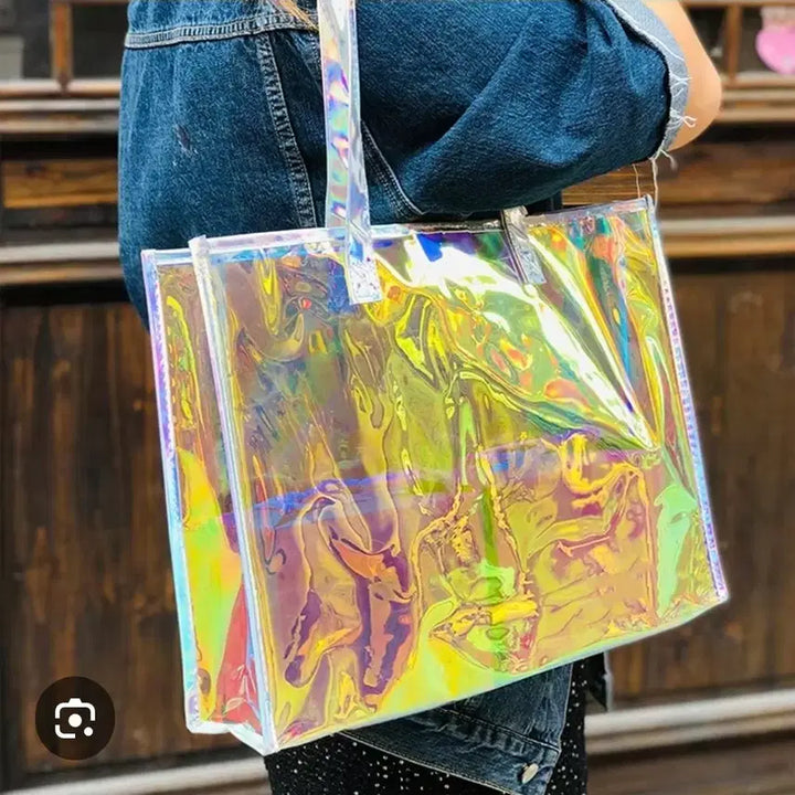 [BUNJANG] Hologram Transparent Summer Shopper Bag / 홀로그램 투명 여름 솔더백