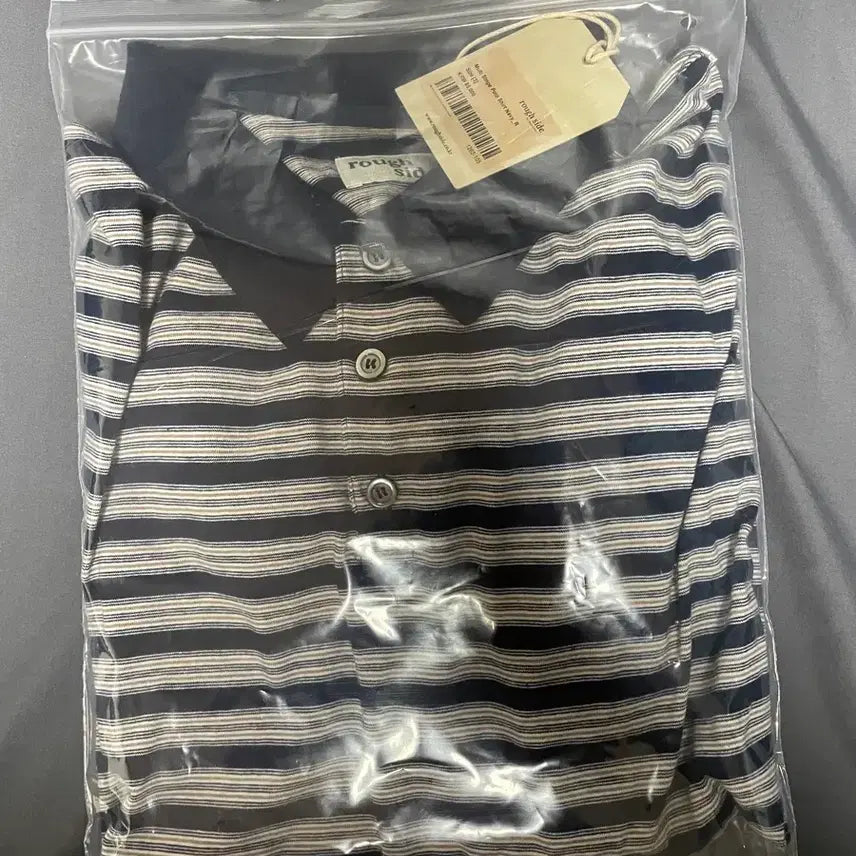 [BUNJANG] Roughside Multi Stripe Polo Navy Size 3 / 러프사이드 멀티 스트라이프 폴로 네이비 3사이즈