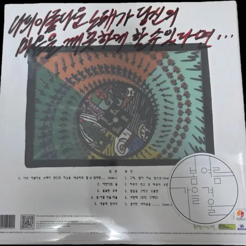 [BUNJANG] BOM YEORUM GAEUL GYEOWUL 2nd Album LP Limited Edition (500 Pressings Zoetrope) / 봄여름가을겨울 - 2집 LP (500판 한정반 조이트로프)