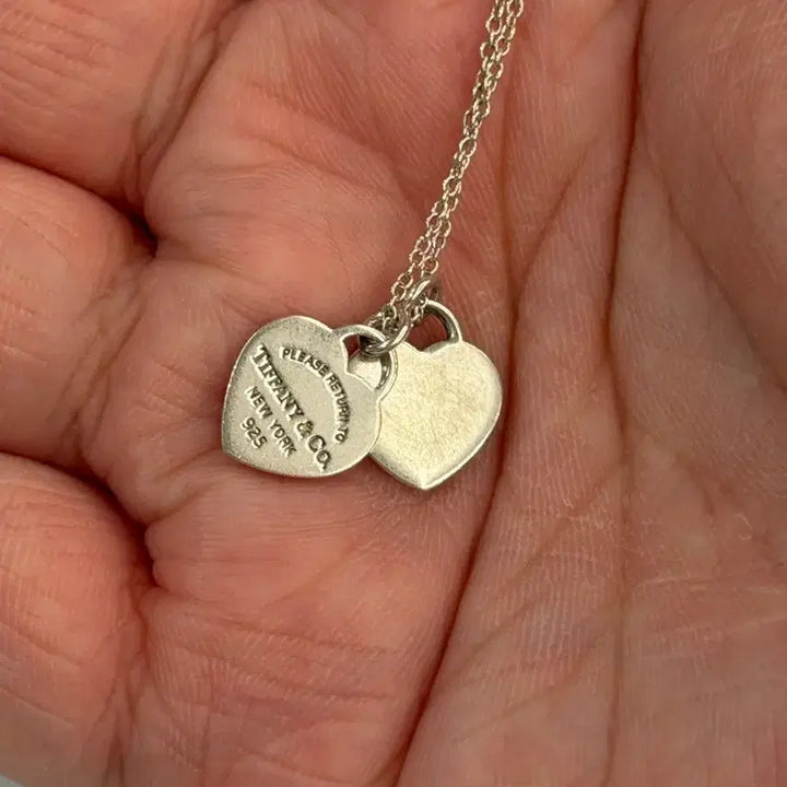 [BUNJANG] Tiffany &amp; Co. Return to Tiffany Double Heart Necklace Silver / 티파니앤코 리턴투티파니 더블 하트 목걸이 실버