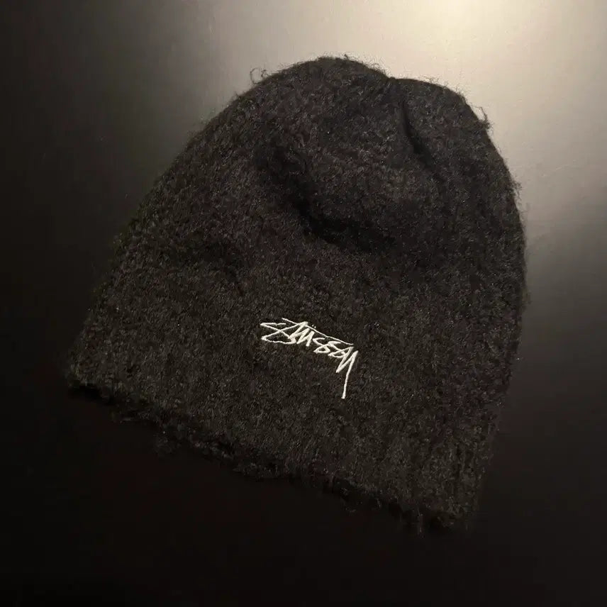 [SOLD OUT] 스투시 퍼지 립드 비니 블랙 os