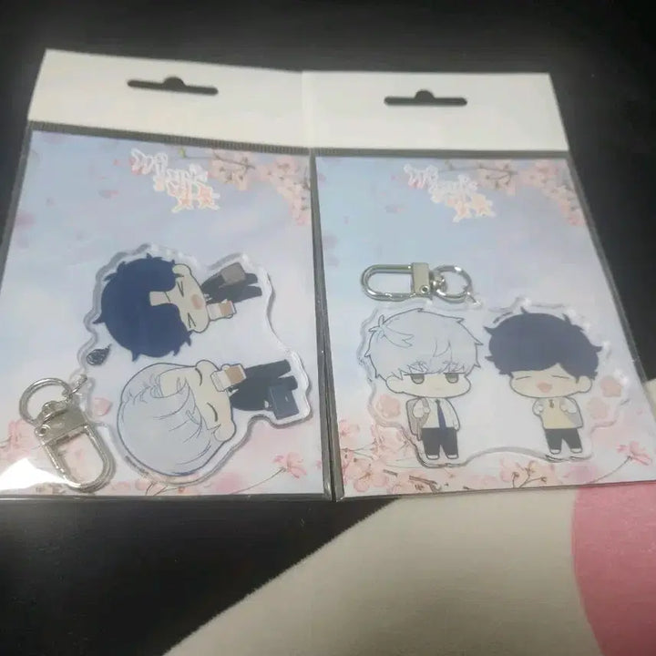 [BUNJANG] Winter Blooming Roses Acrylic Keyring Bundle Set (2 Types, Sealed) / 겨울지나벚꽃 아크릴 키링 2종 미개봉 일괄