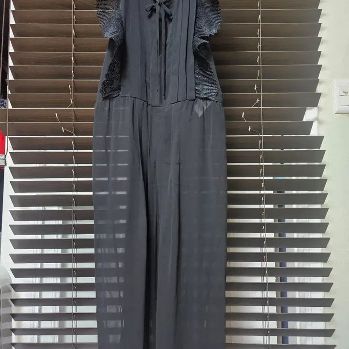 [BUNJANG] Sandro Black See-Through Long Dress / 산드로 블랙 시스루 원피스