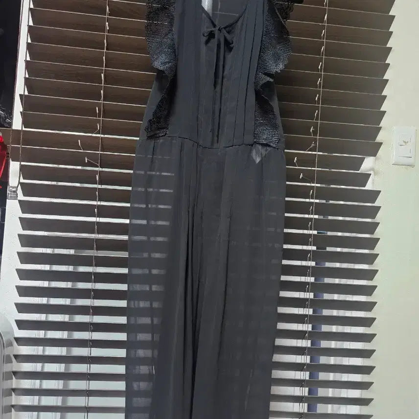 [BUNJANG] Sandro Black See-Through Long Dress / 산드로 블랙 시스루 원피스