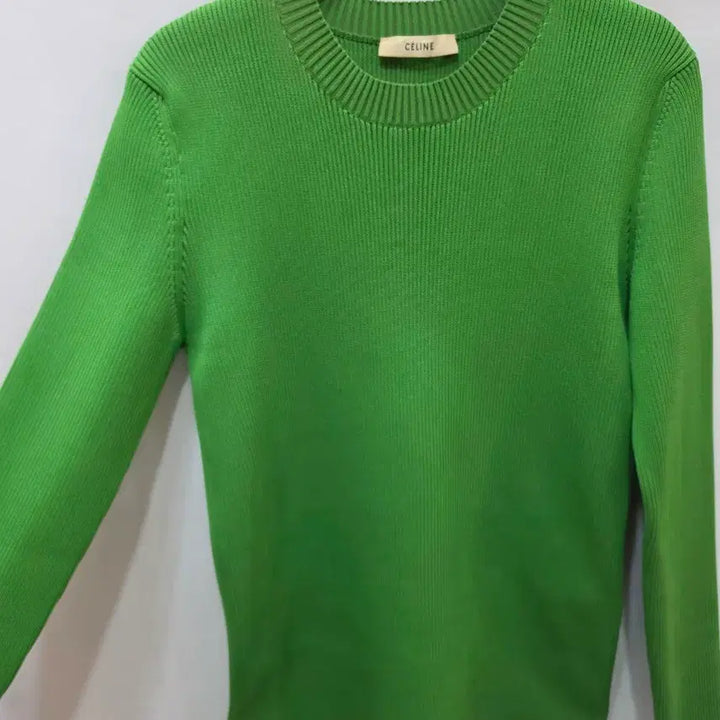 [SOLD OUT] (정품)올드 셀린느 그린 골지 라운드넥 니트