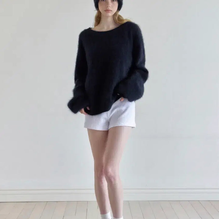[BUNJANG] Rayzic Cloud Off-Shoulder Wool Knit (Black) / 새 상품)레이지지 클라우드 오프숄더 울 니트 (블랙)하트시그널 유경 착용