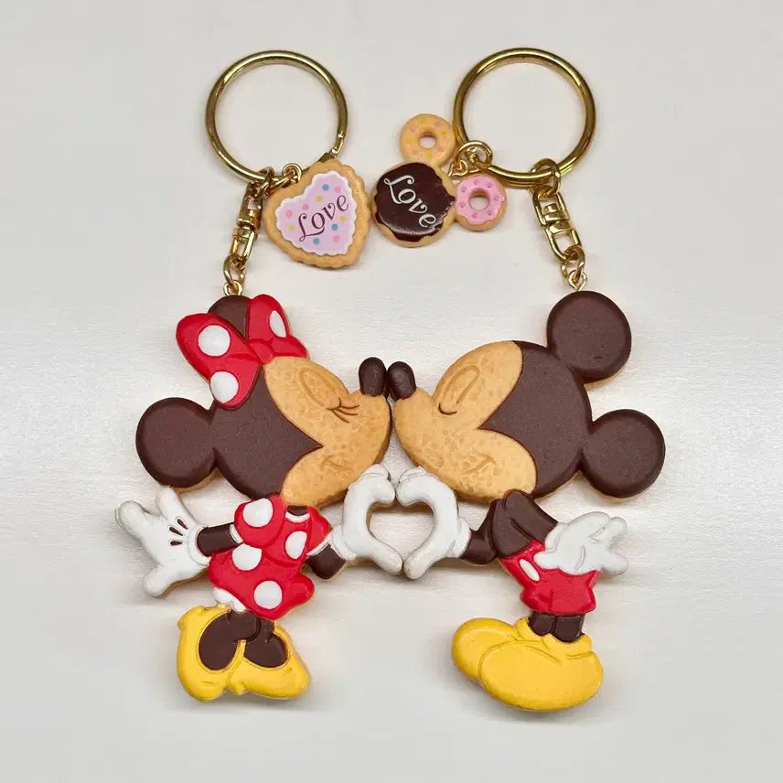 [BUNJANG] Tokyo Disneyland Mickey &amp; Minnie Cookie Keychain / 도쿄디즈니랜드 미키미니 쿠키 키체인