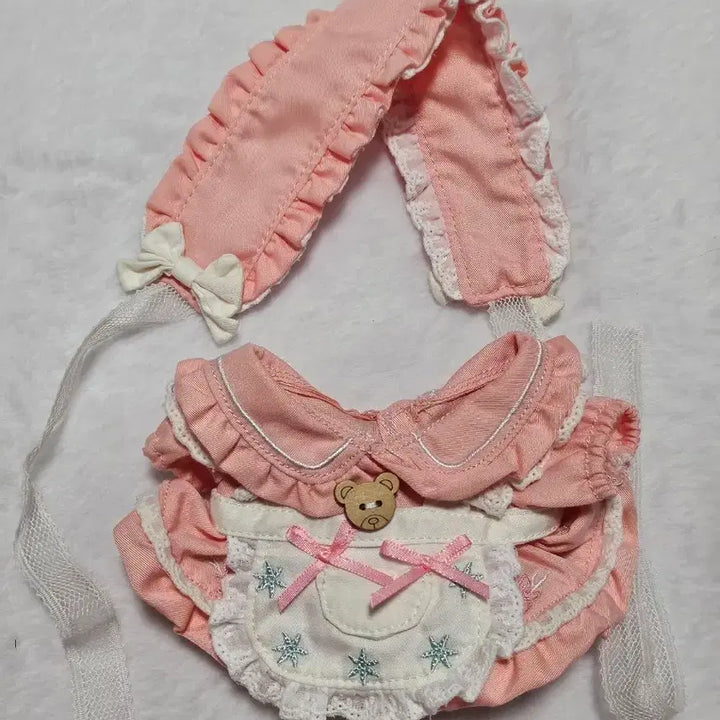 [BUNJANG] 20cm Doll Clothes Pink Dress Set / 20cm 솜인형옷 핑크드레스 세트