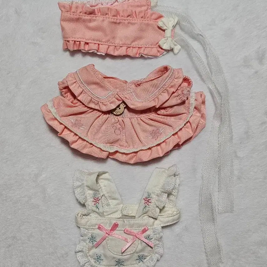 [BUNJANG] 20cm Doll Clothes Pink Dress Set / 20cm 솜인형옷 핑크드레스 세트